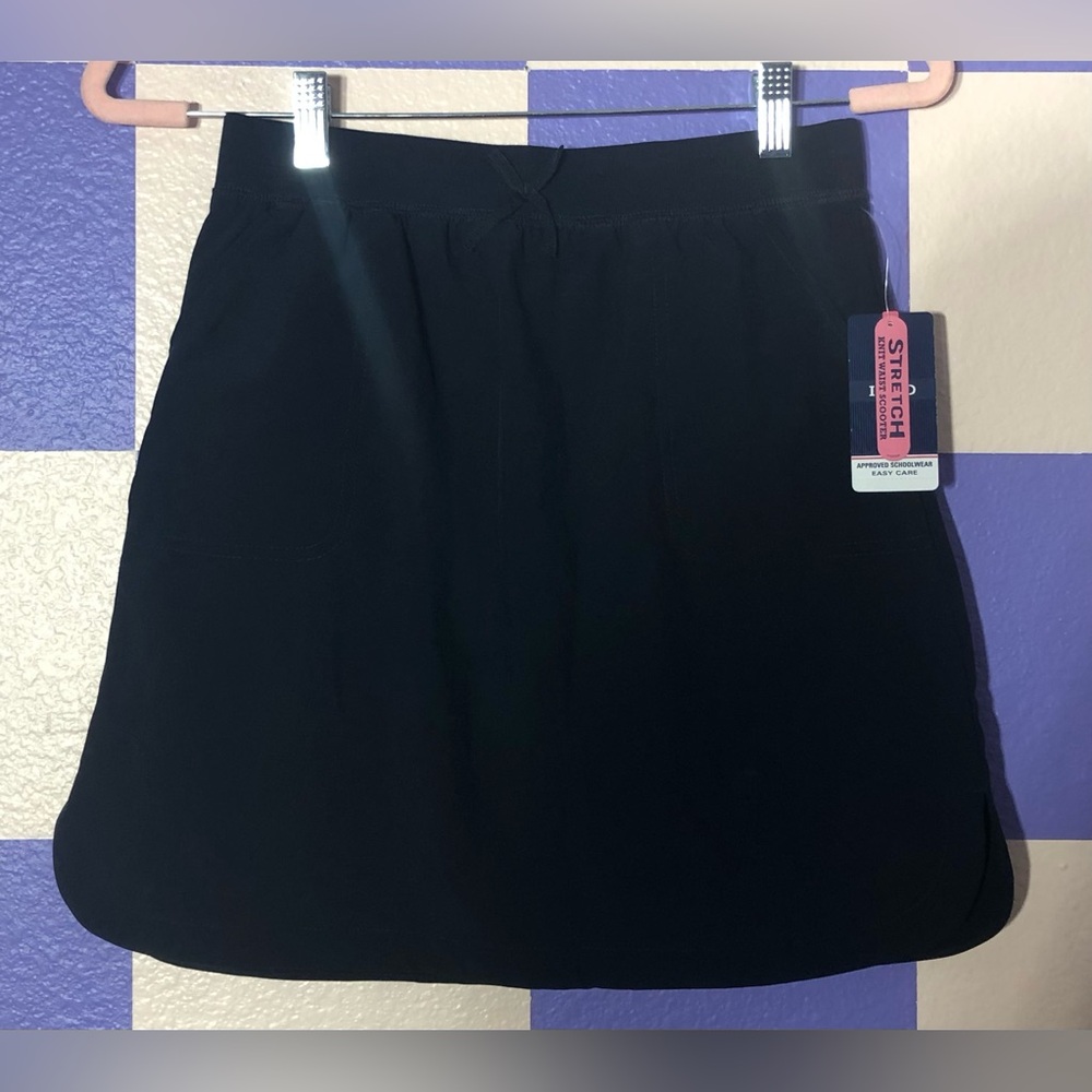 NWT Izod Navy Blue School Approved Knit Waist Stretch Skort - Size 14 (Girls)